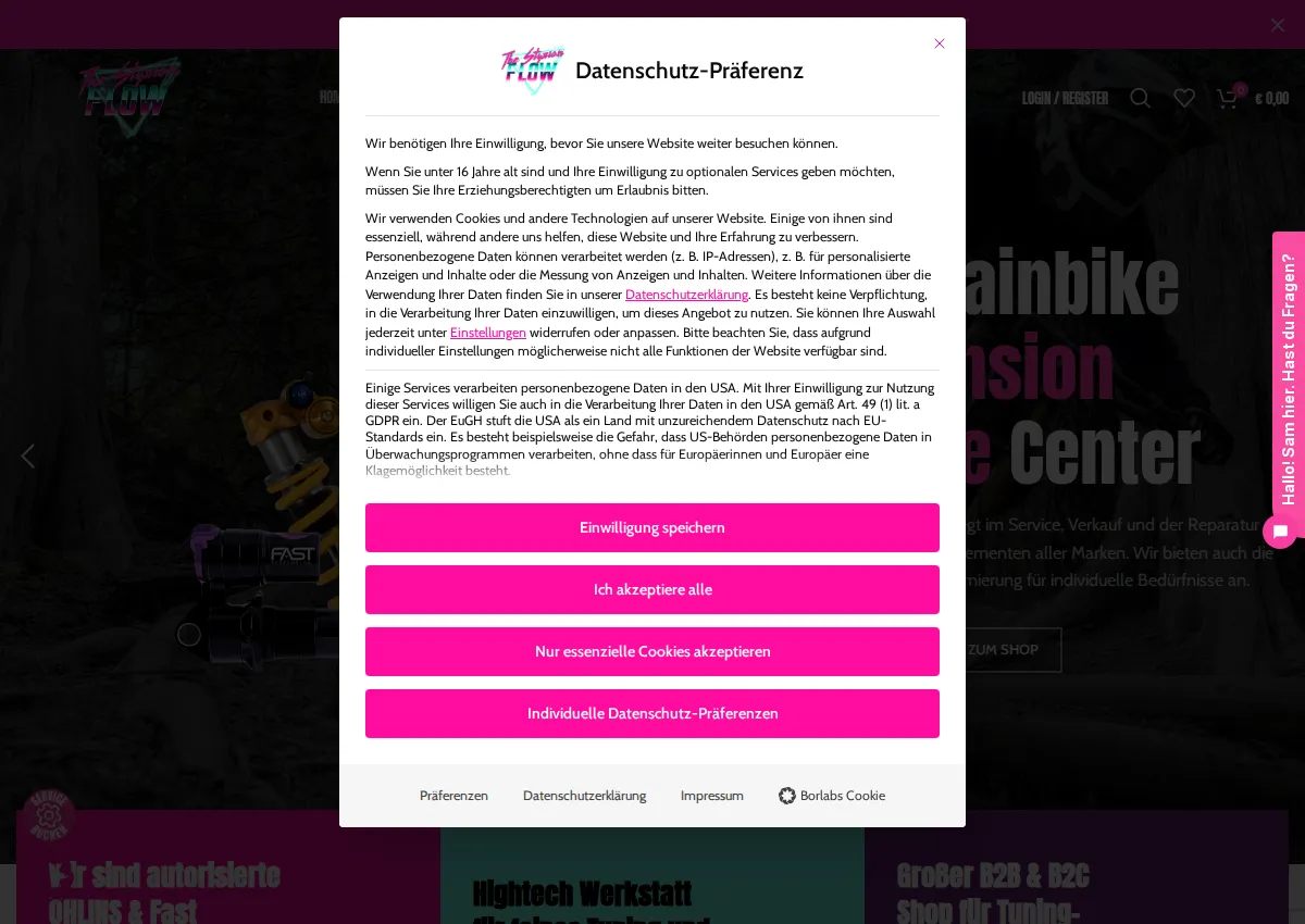 Store homepage