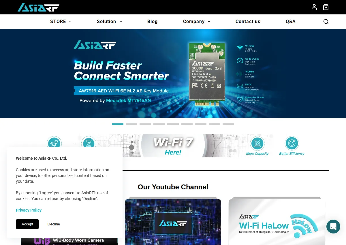 Store homepage