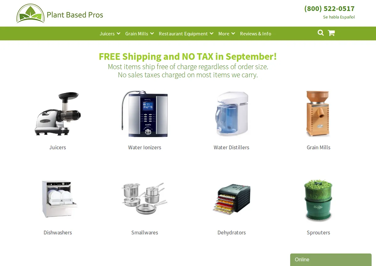 Store homepage