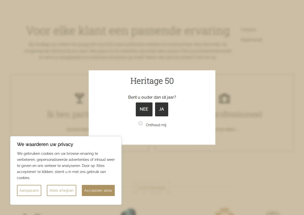 Store homepage