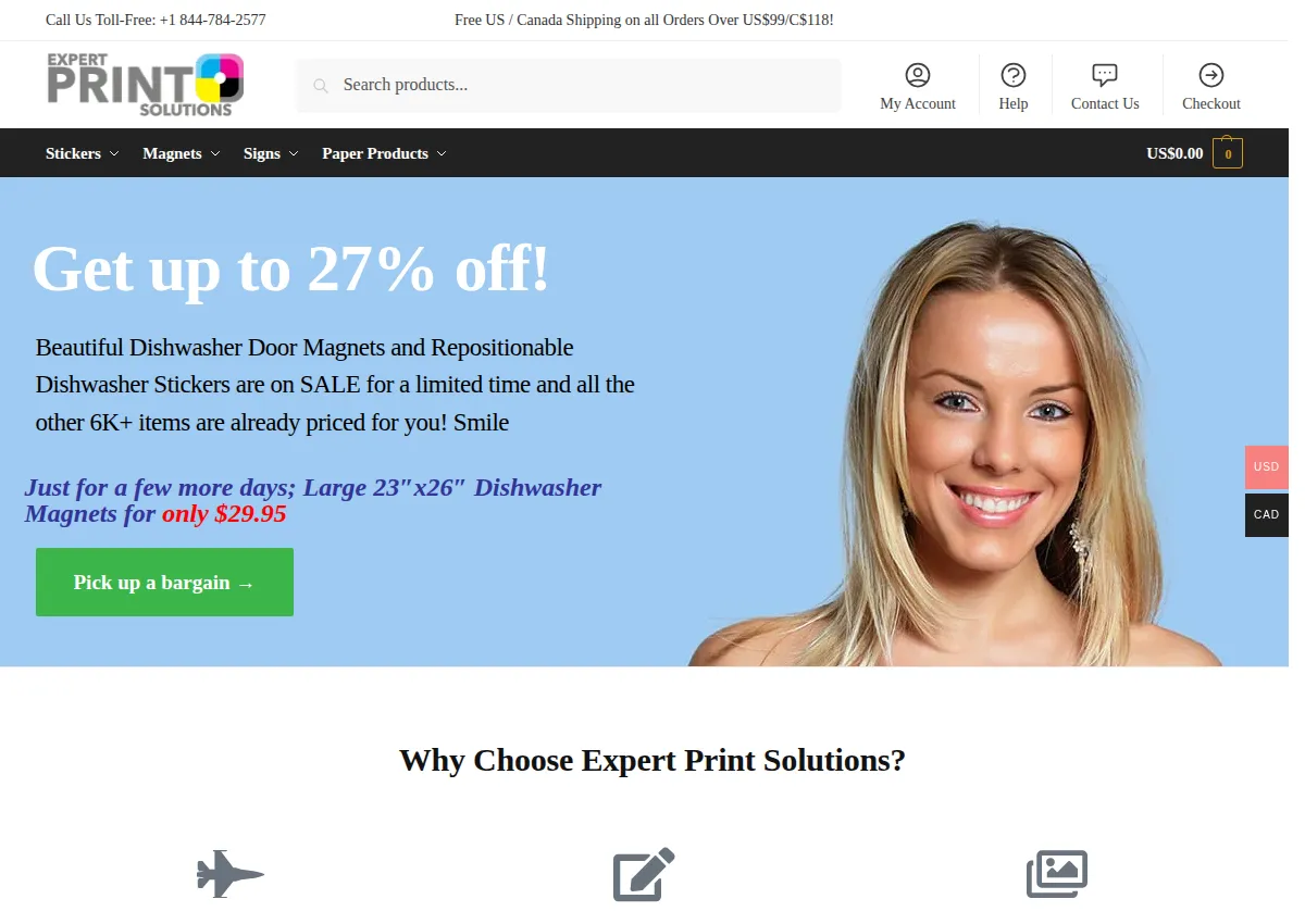 Store homepage