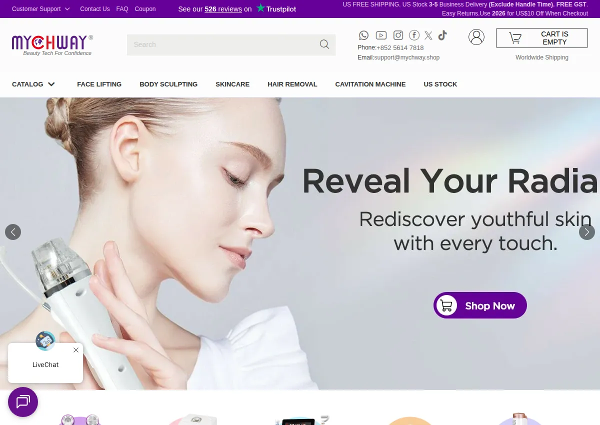 Store homepage