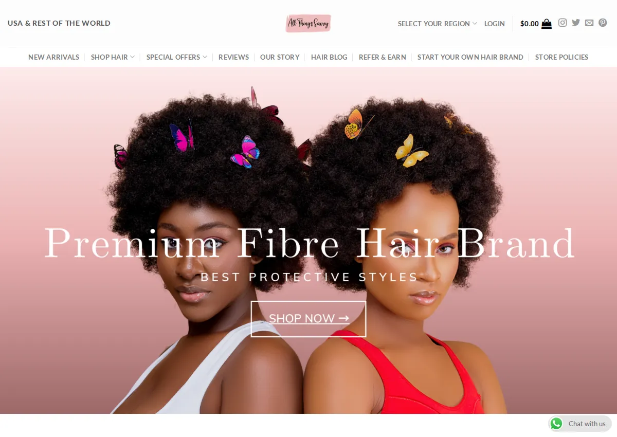 Store homepage