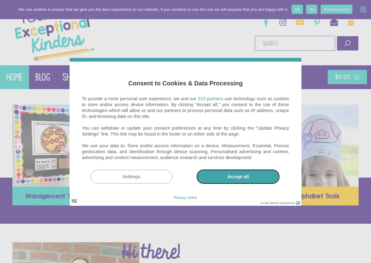 Store homepage