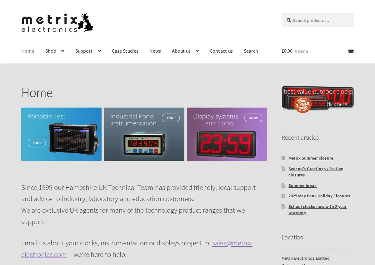 Store homepage