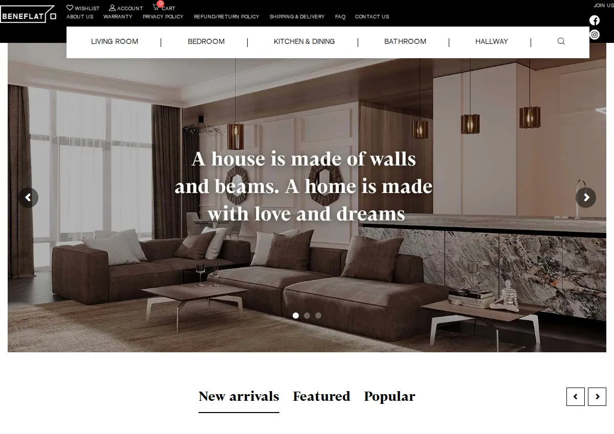 Store homepage