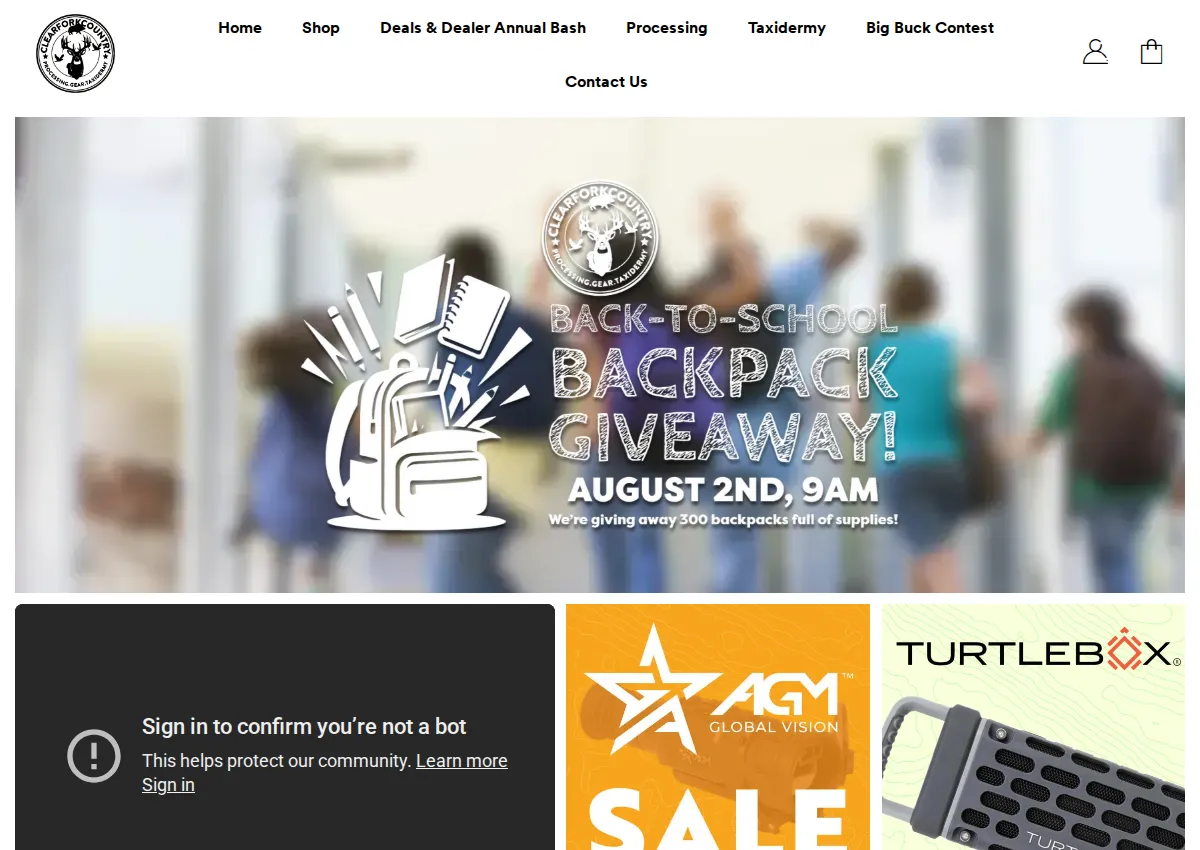 Store homepage