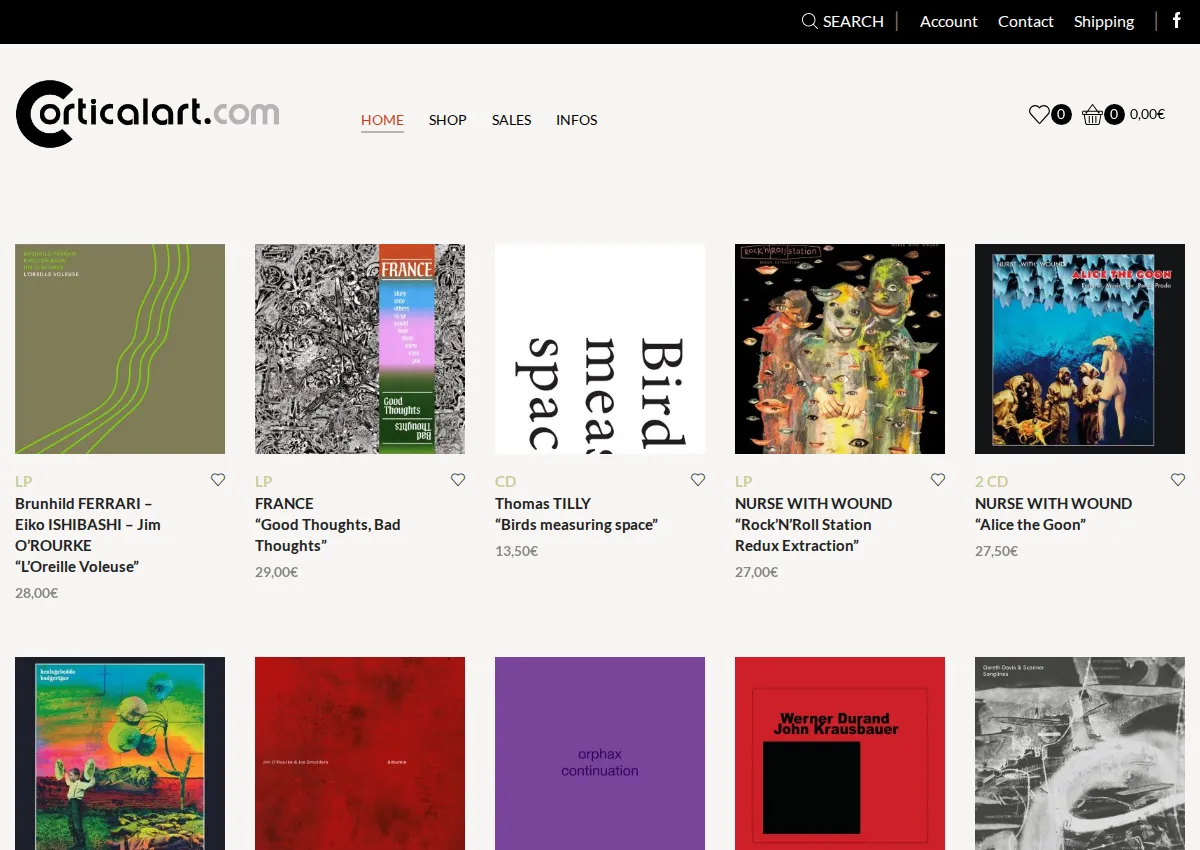 Store homepage
