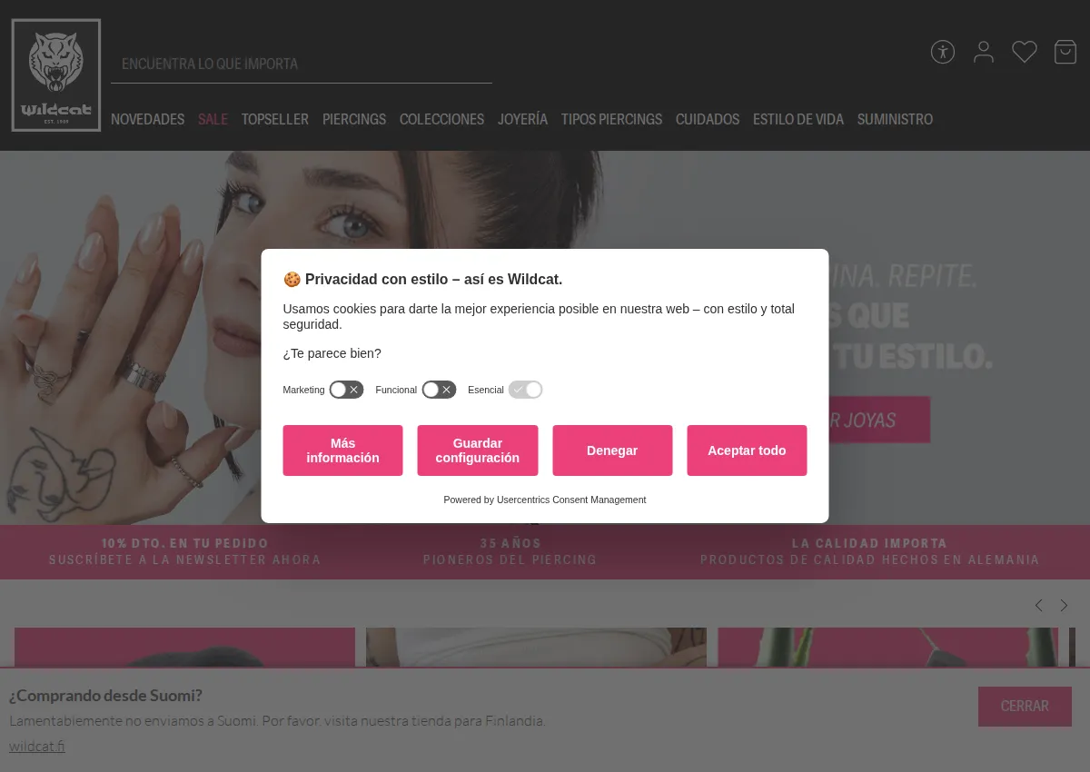 Store homepage