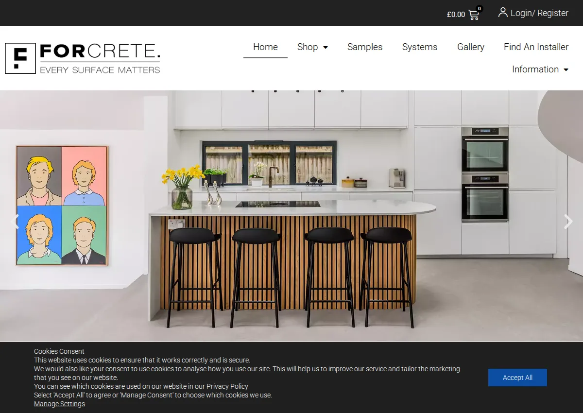 Store homepage