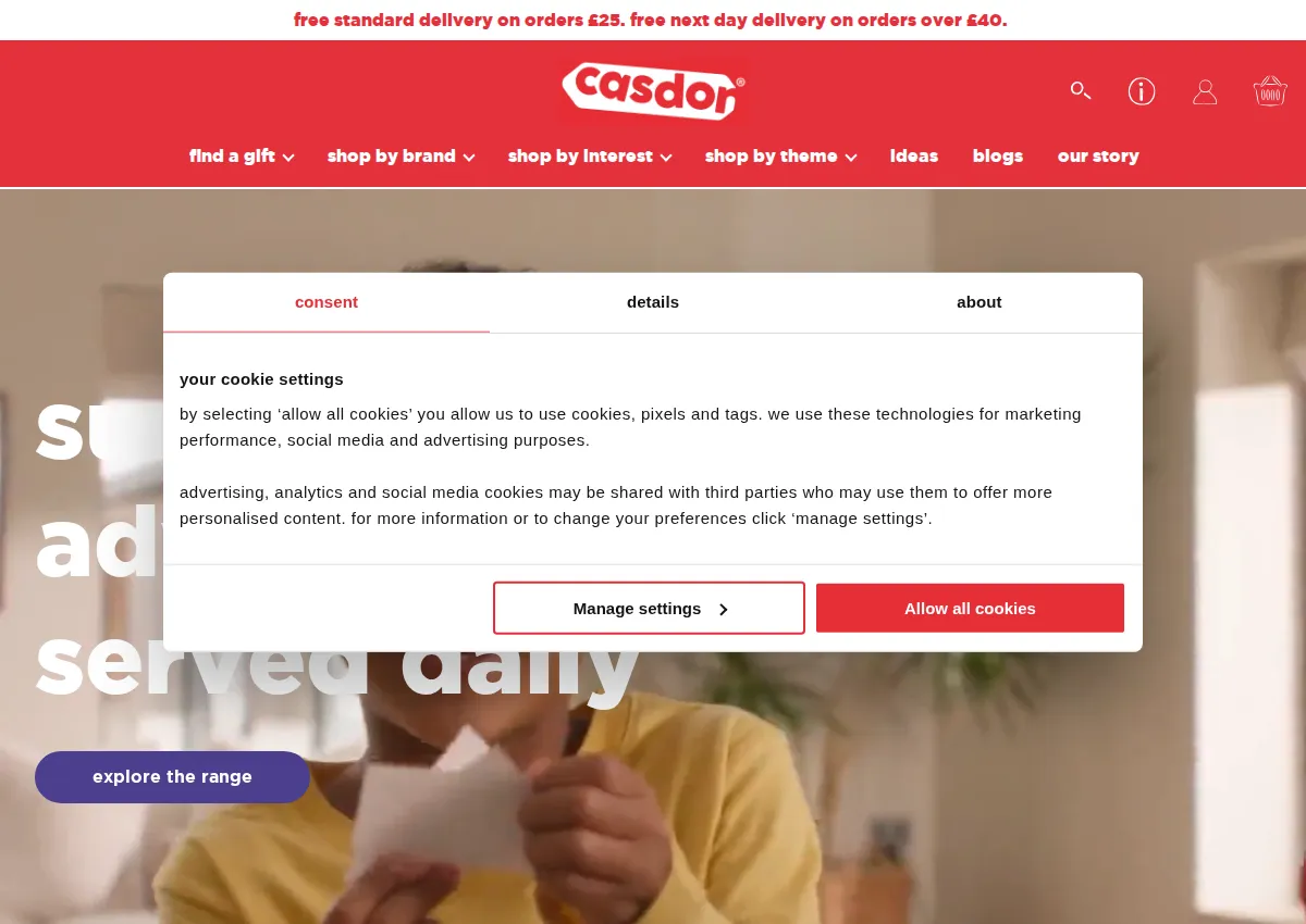 Store homepage
