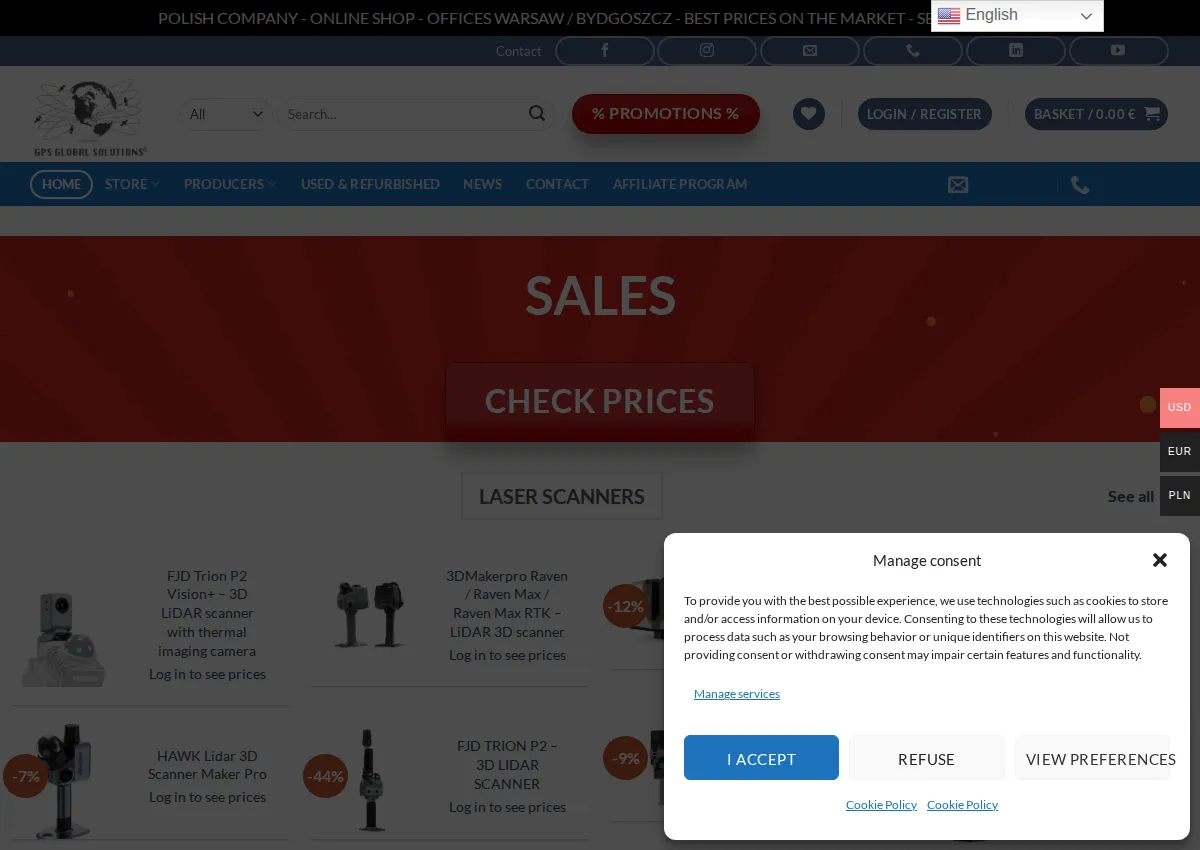 Store homepage