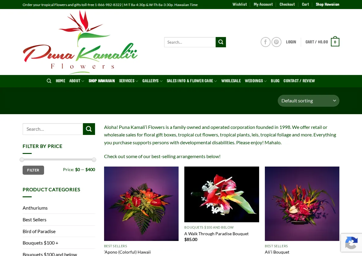 Store homepage