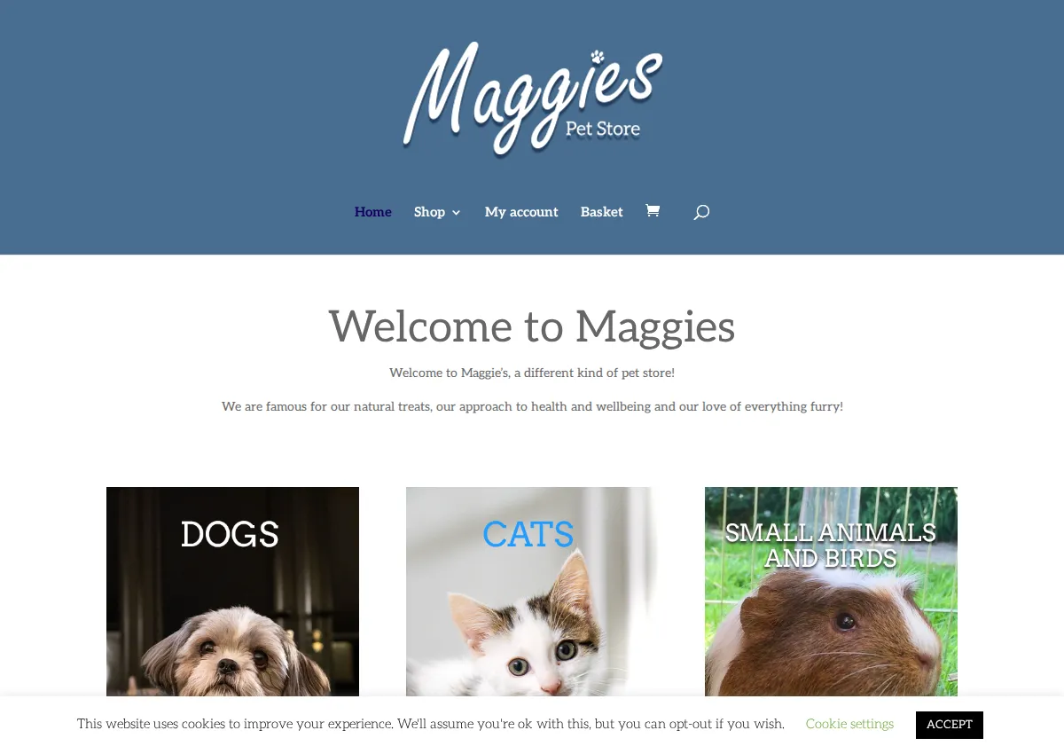 Store homepage
