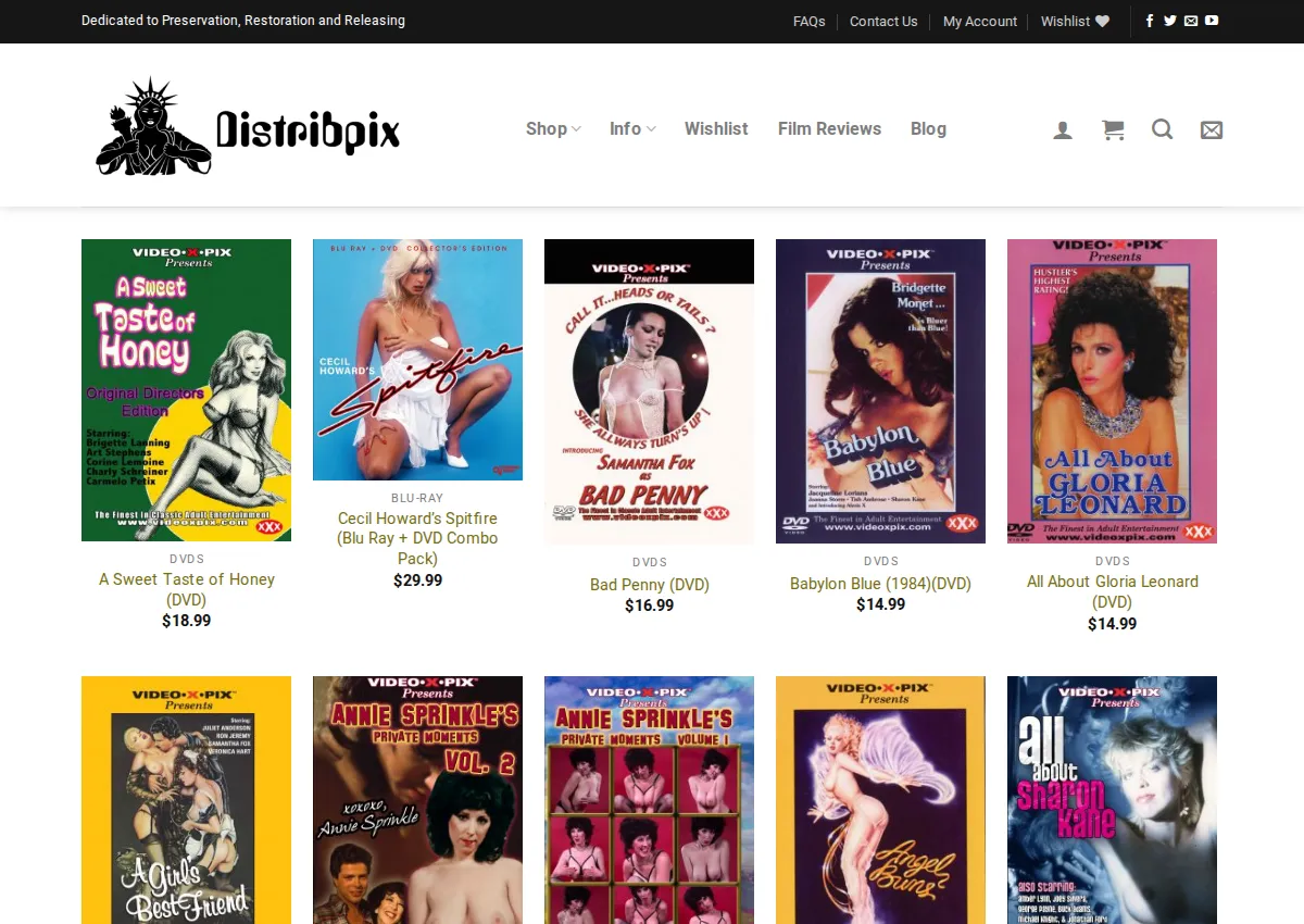 Store homepage