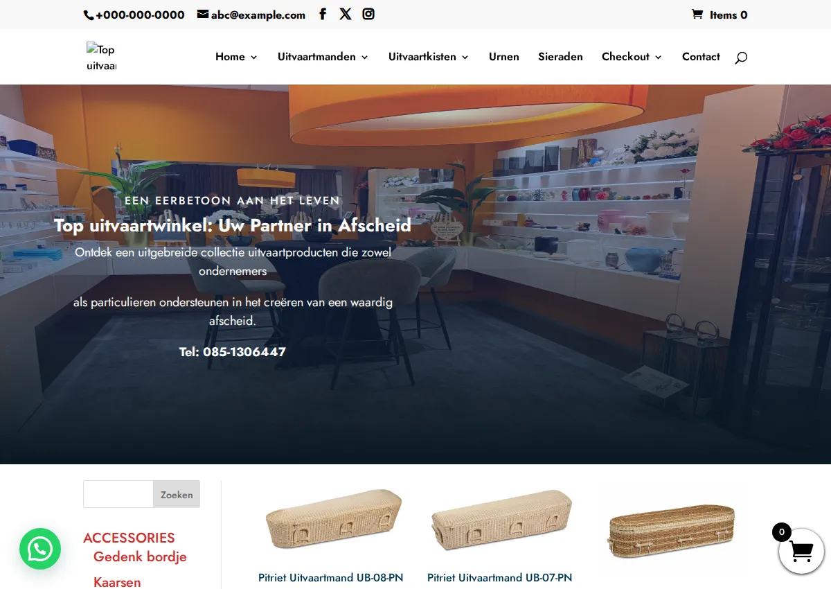 Store homepage