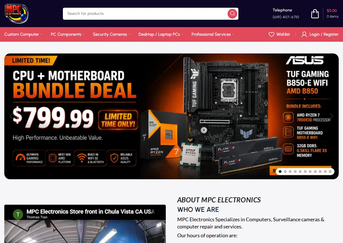 Store homepage