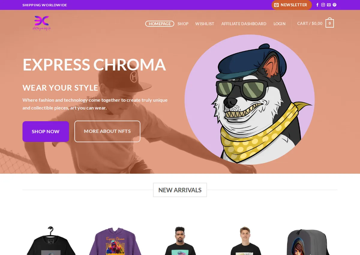 Store homepage