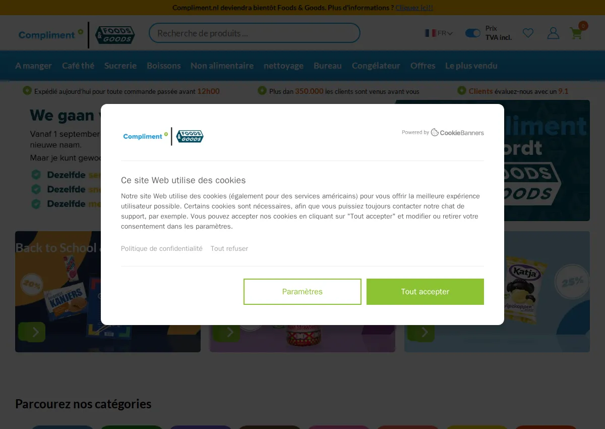 Store homepage