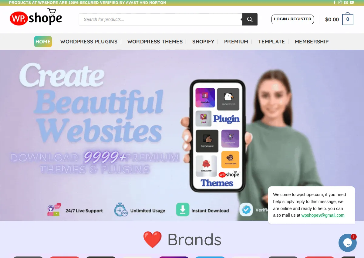 Store homepage
