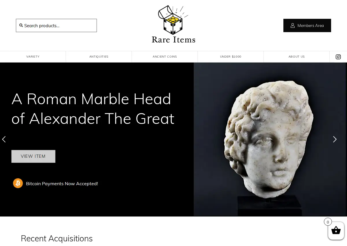 Store homepage