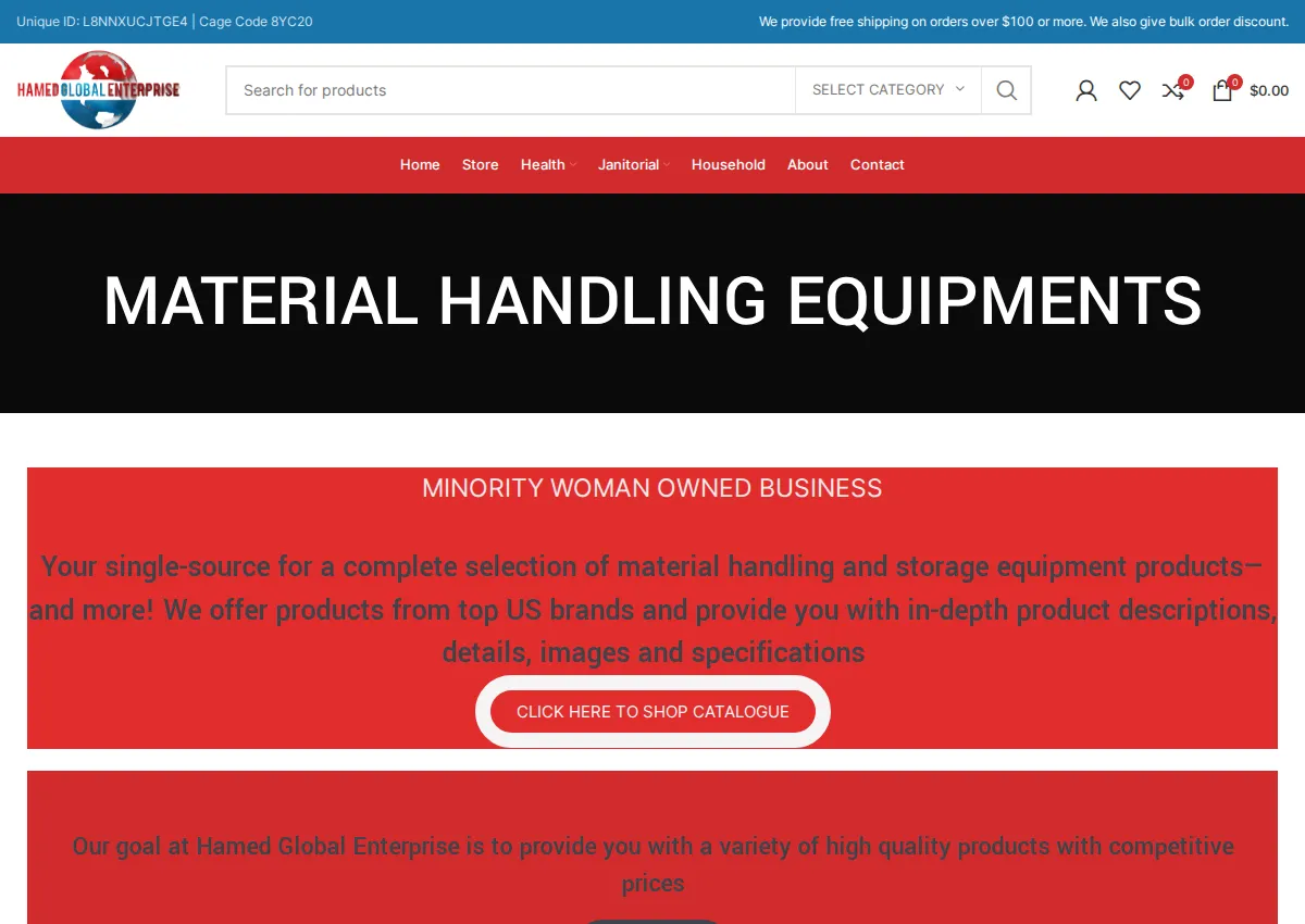 Store homepage