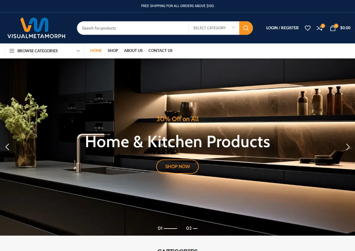 Store homepage