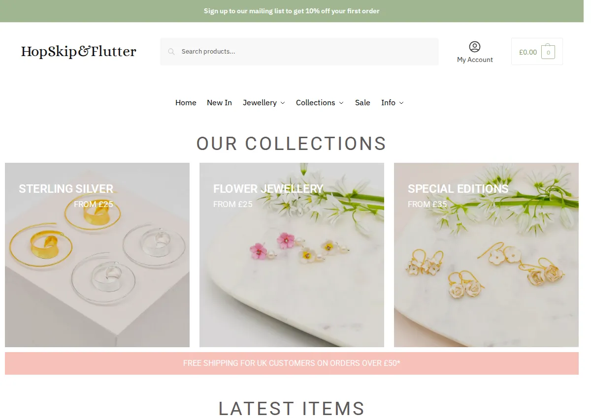 Store homepage
