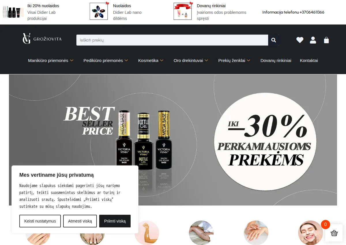 Store homepage