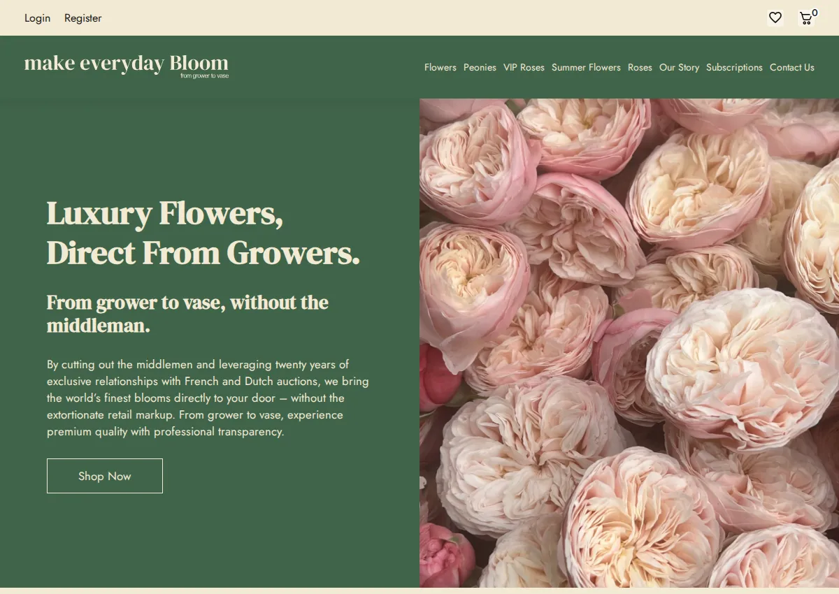 Store homepage