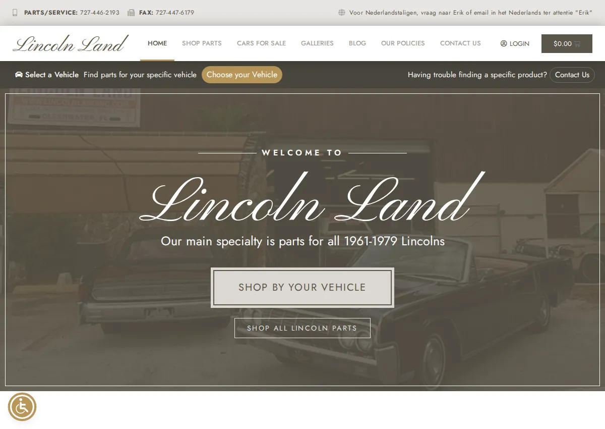 Store homepage