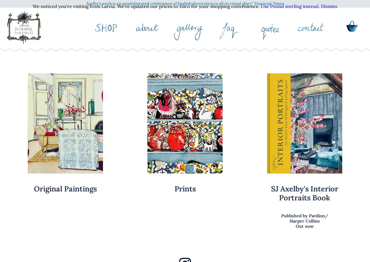 Store homepage
