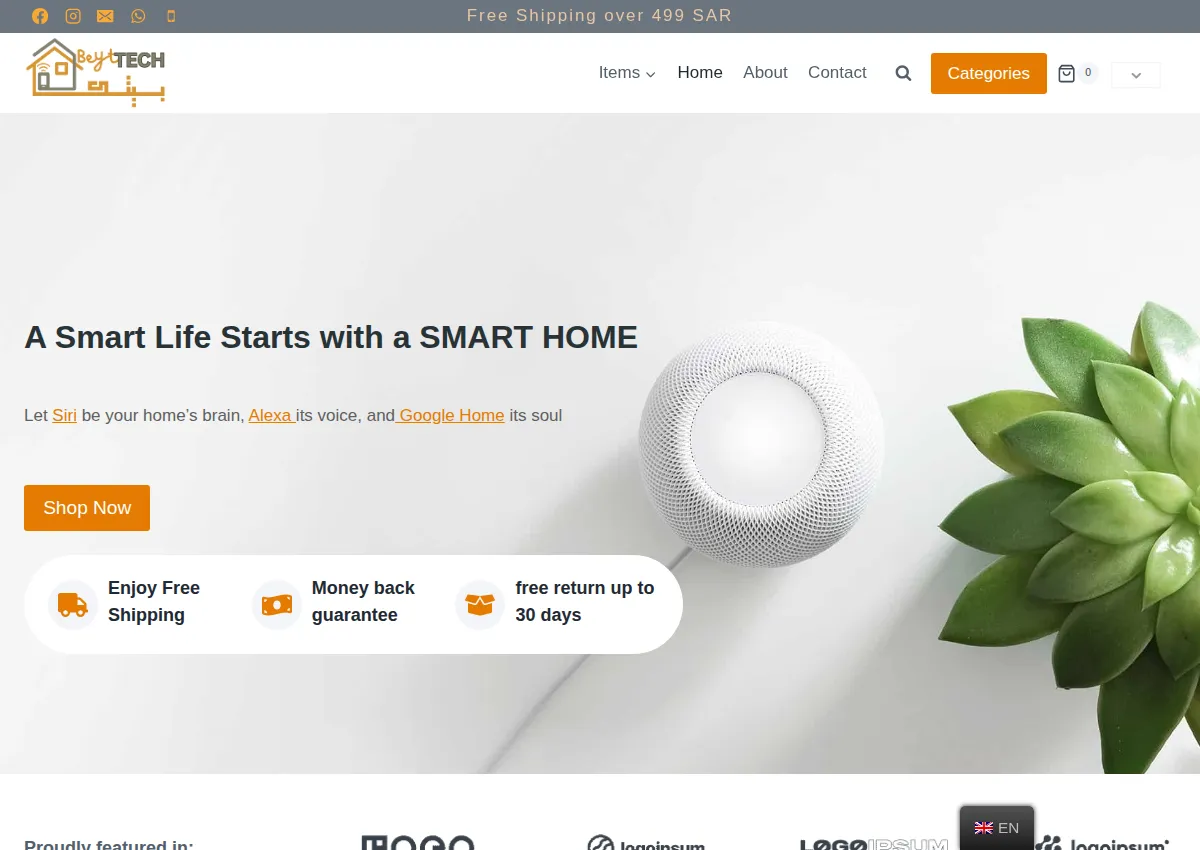 Store homepage