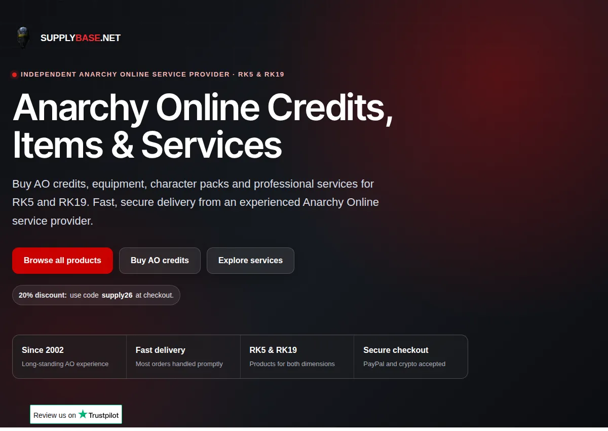 Store homepage