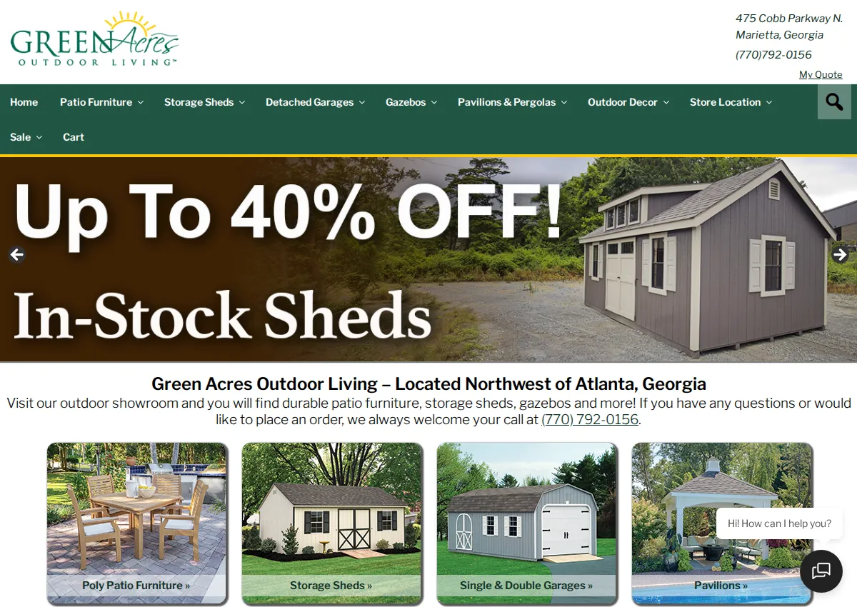 Store homepage