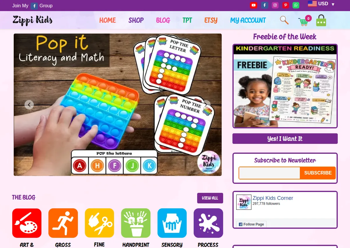 Store homepage