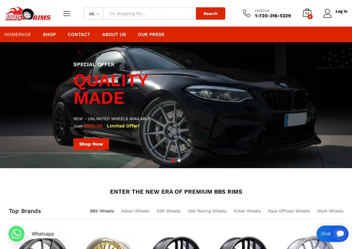 Store homepage