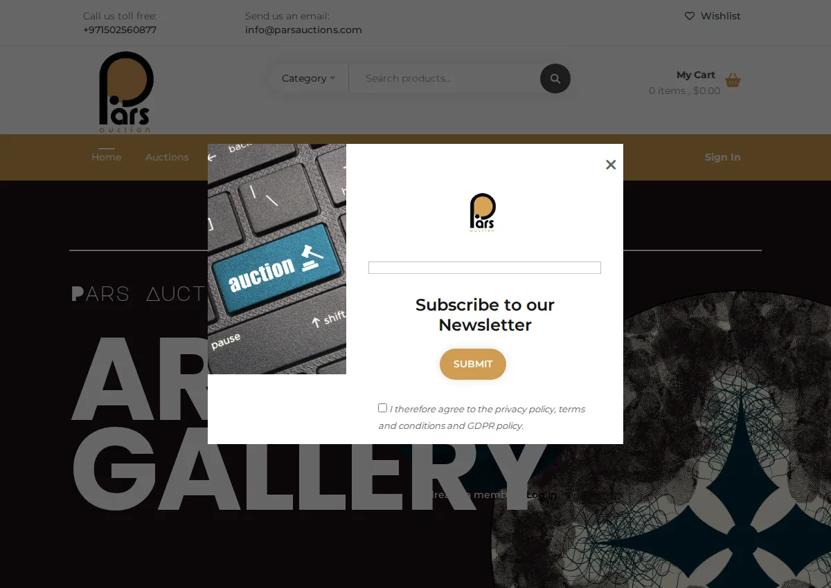 Store homepage