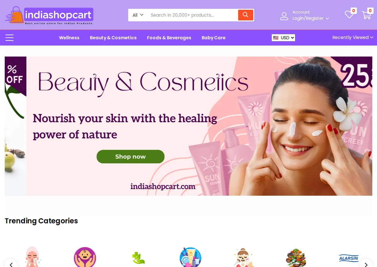 Store homepage