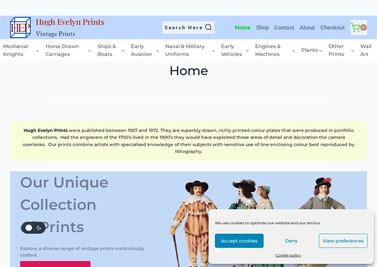 Store homepage