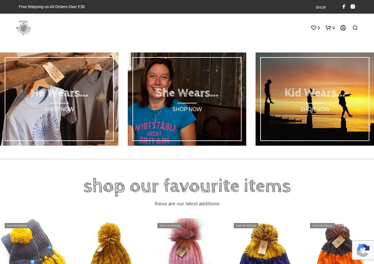 Store homepage