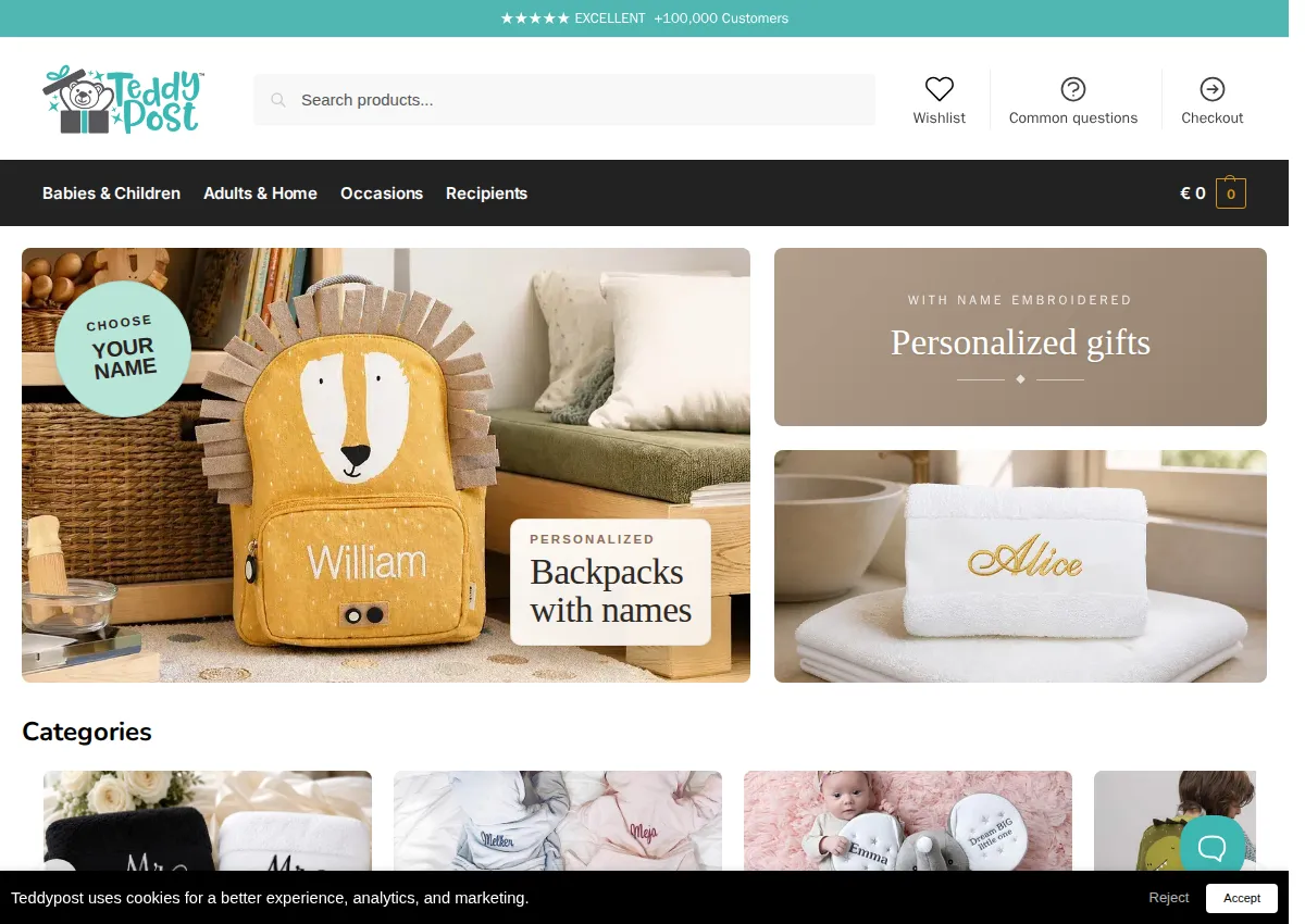 Store homepage