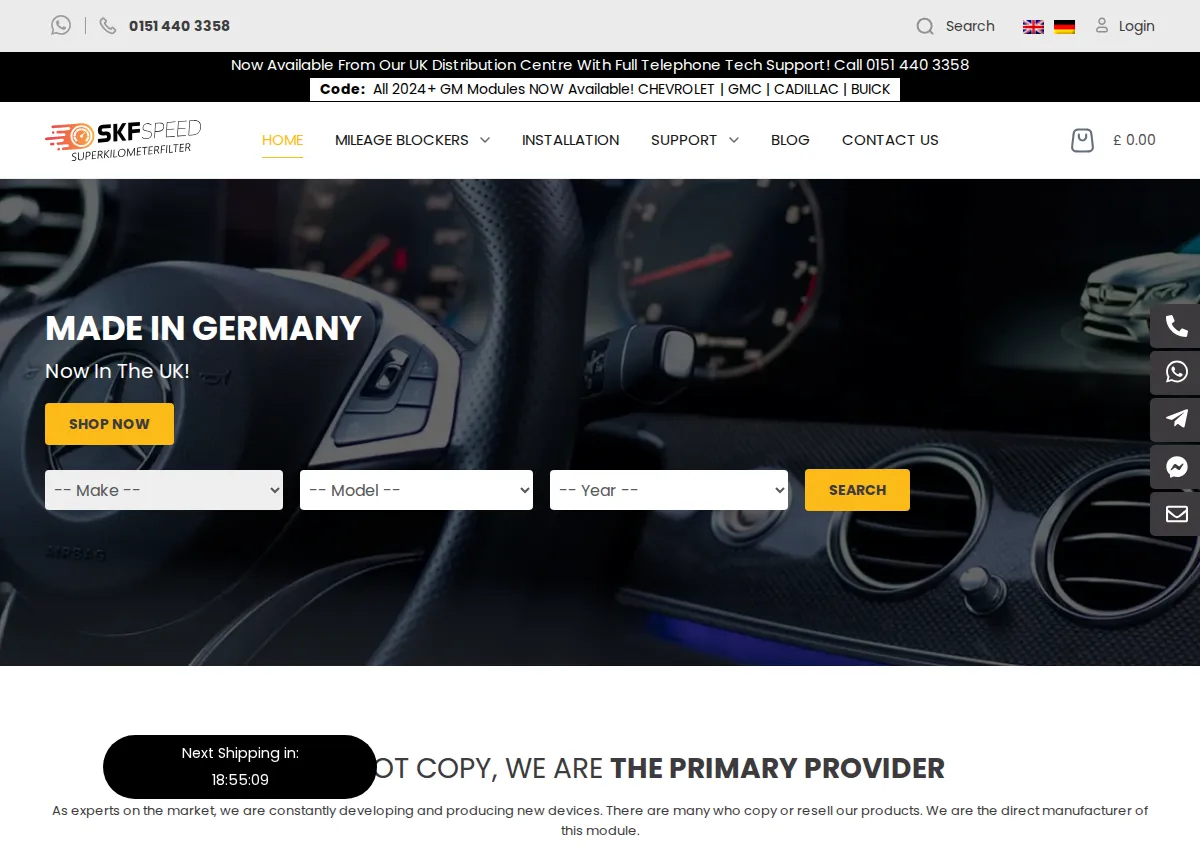 Store homepage