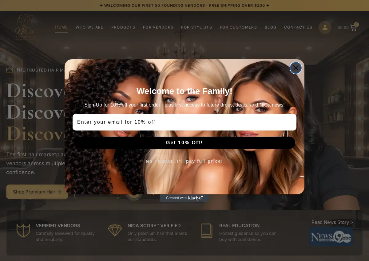 Store homepage