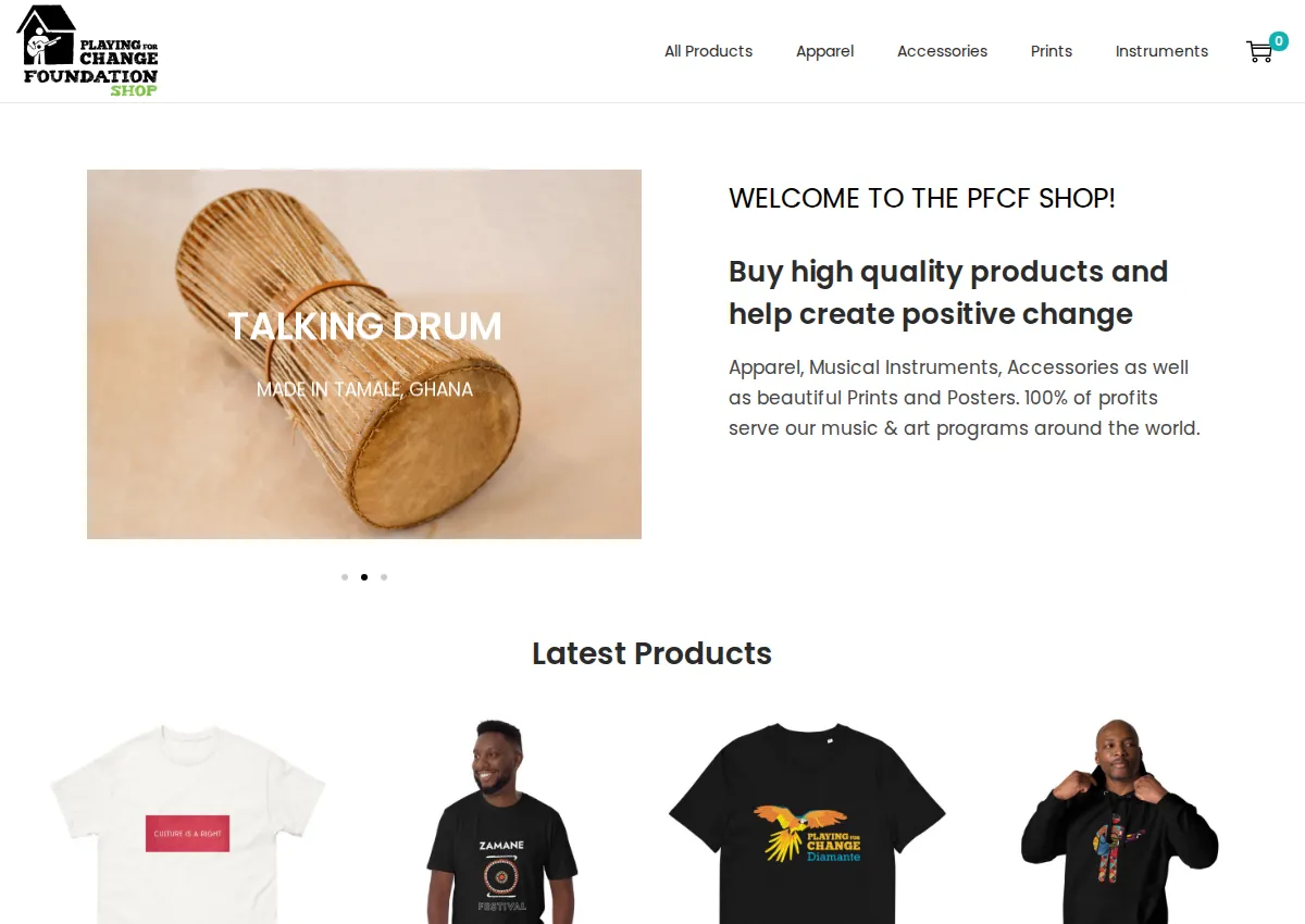 Store homepage