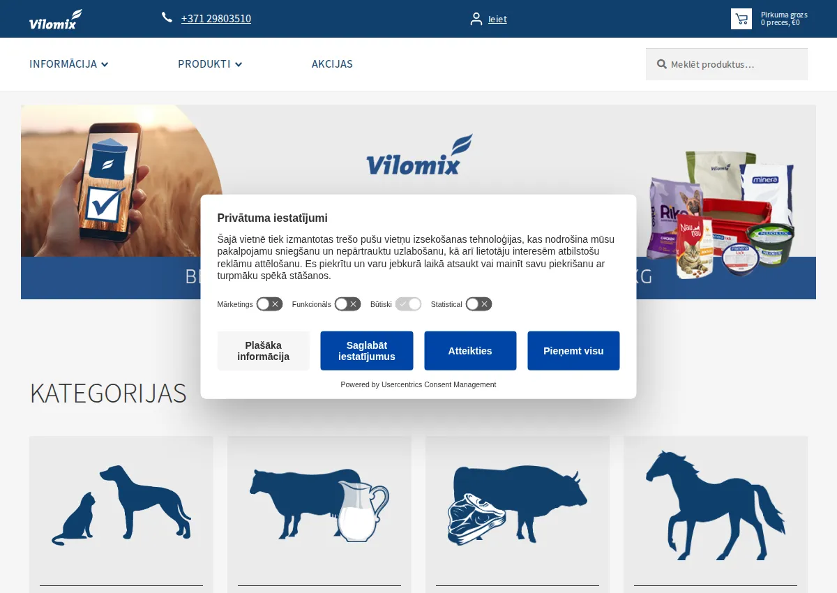 Store homepage