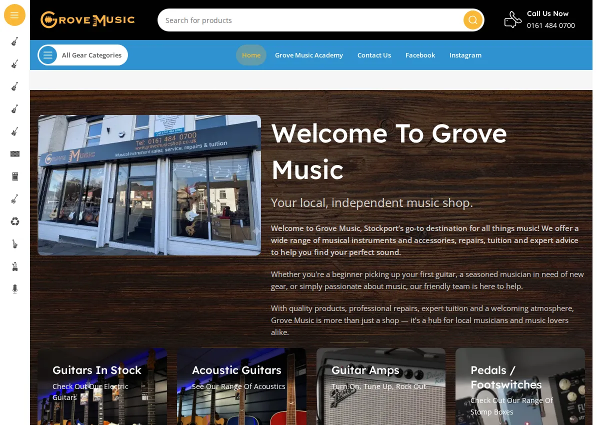 Store homepage