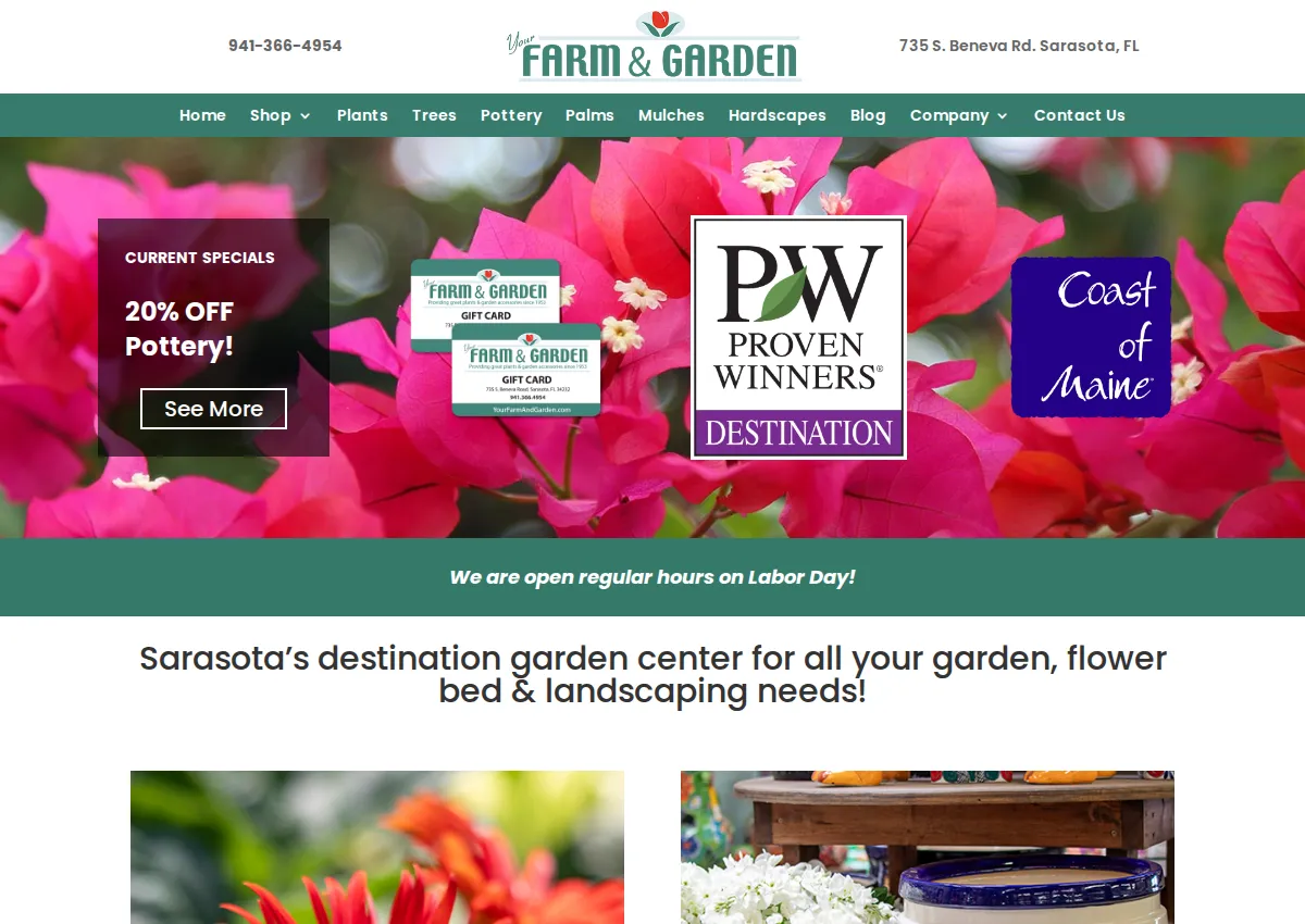 Store homepage