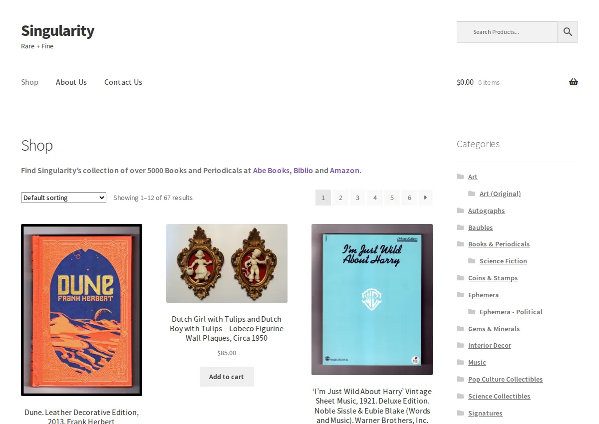 Store homepage