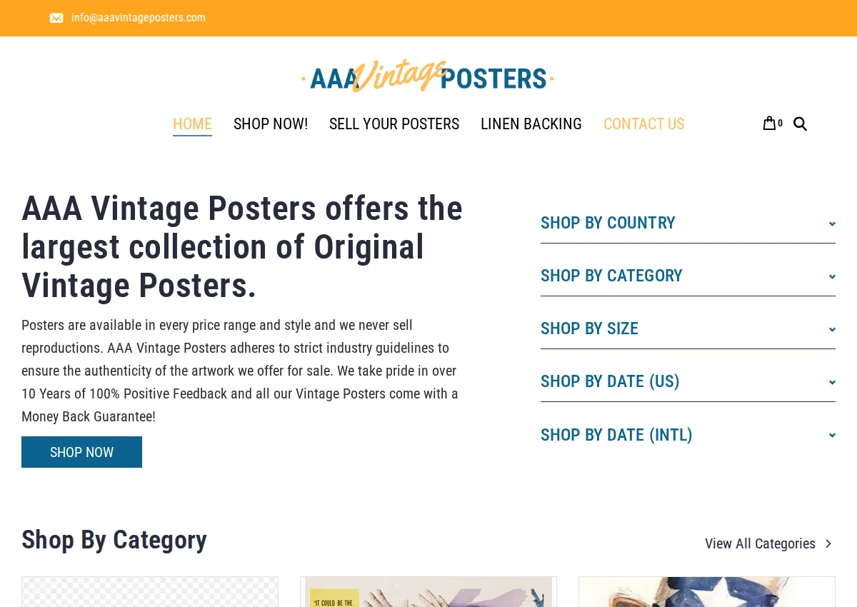 Store homepage